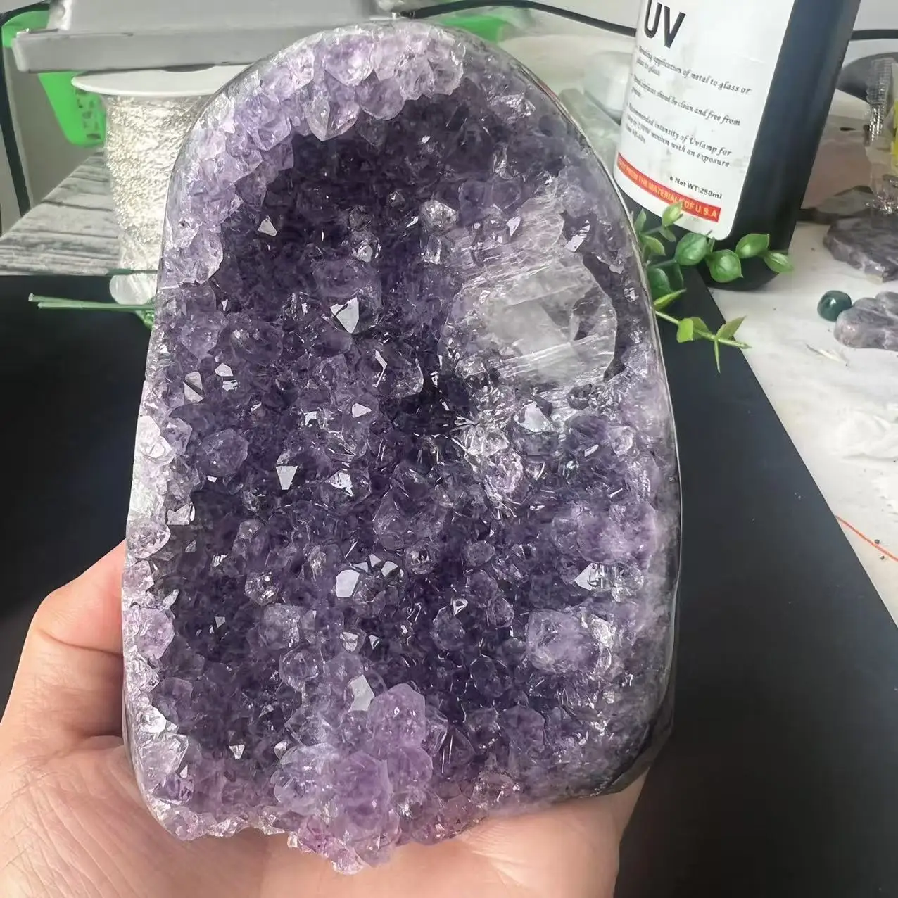 691g 10.5cm Natural Uruguay Dream Amethyst Calcite Quartz Crystal