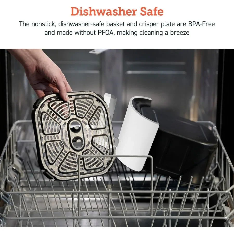 에어프라이어 4쿼트 7가지 요리 기능 에어프라이어 무료 앱에 150개 이상의 레시피 제공 97% 저지방 프레이도라 데 아이레 식기세척기 사용 가능 1인용 설계