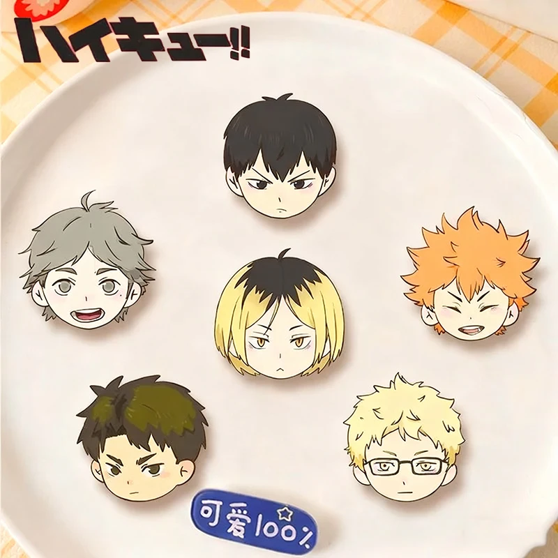 

Аниме Haikyuu Hinata Shoyo, брошь для косплея Q-версии, акриловый значок с героями мультфильмов, булавки для рюкзака, ювелирные изделия, аксессуары для костюмов