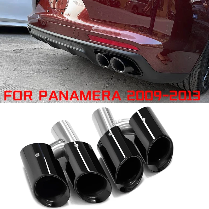 304 Stainless Steel Car Quad Exhaust Tip For Porsche Panamera 970 2010-2013 GTS Design Exhaust Pipe Muffler Tip Nozzle Tailpipe