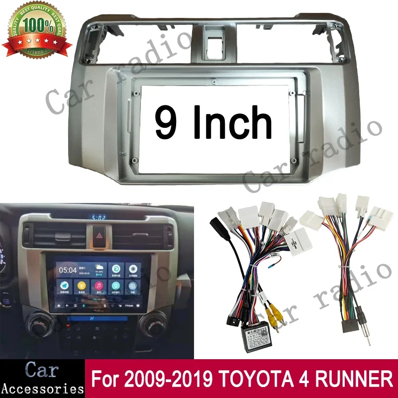 CRM 9 Inch For 2009-2019 TOYOTA 4 RUNNER Frame Car Radio Android Stereo Frame Player Head Unit Fascia Panel Dash Board Cover