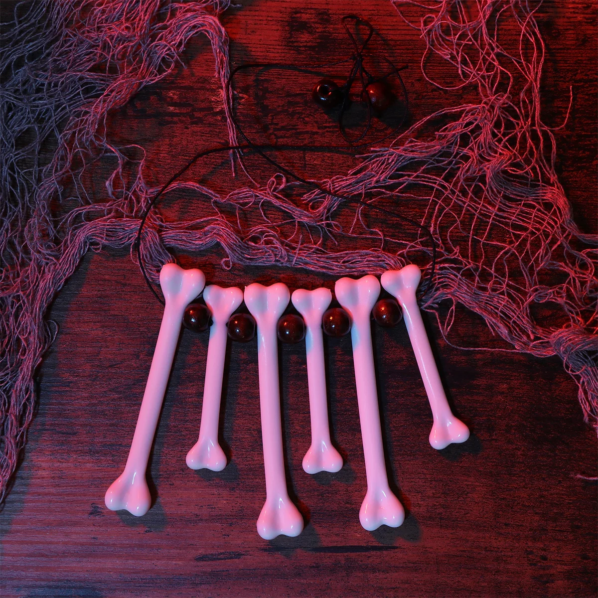 2Pcs Halloween Simulation Bone Necklace Lightweight Comfortable Wear Perfect Birthday Festival Gifts for Women