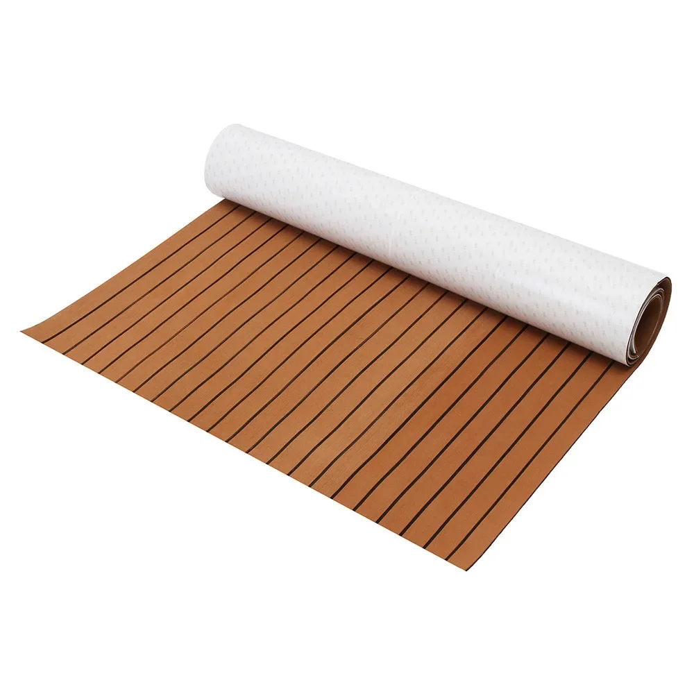 Für Faux Teak Boot Deck Matte braun Decking Sheet Yacht Bodenbelag Anti-Rutsch-Matte selbst klebende Fahrzeug Pad