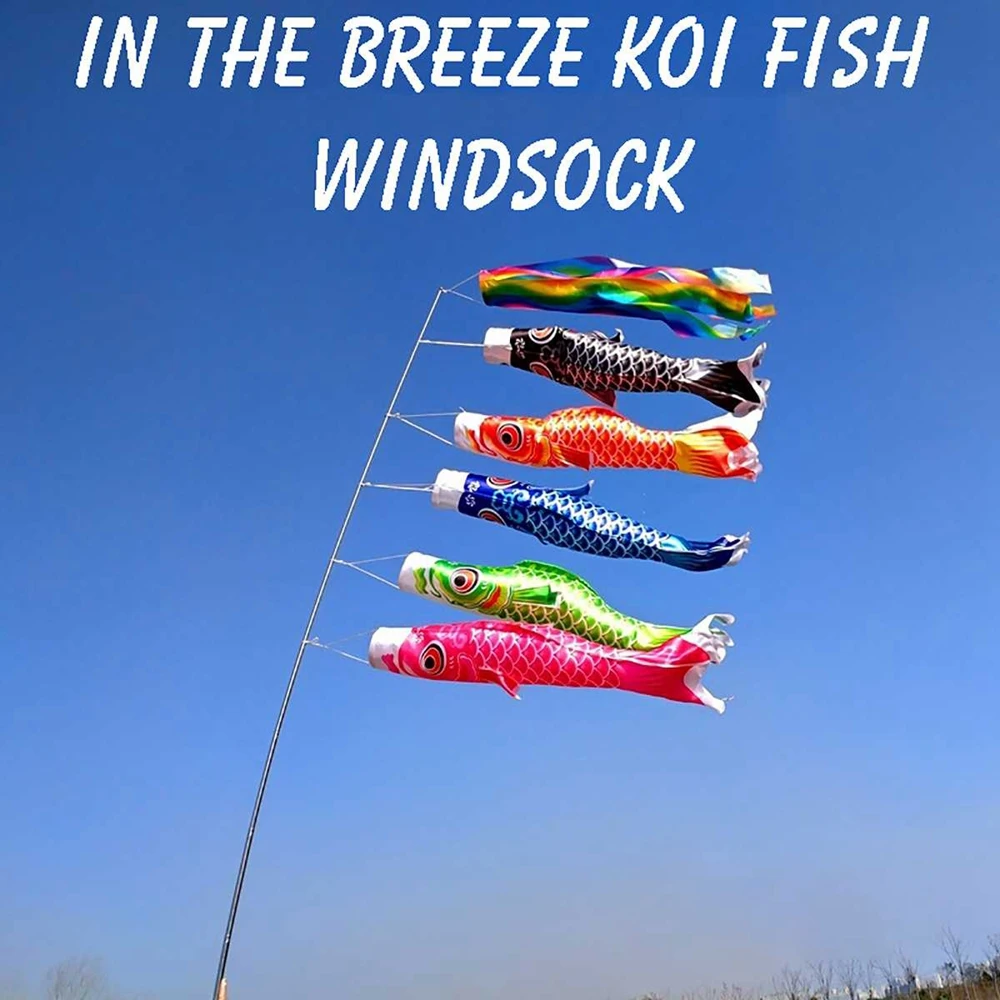 40/70/100CM Japan Style Carp Wind Sock Flag Wind Chimes Hanging Decorations Yard Koinobori Hanging Decor