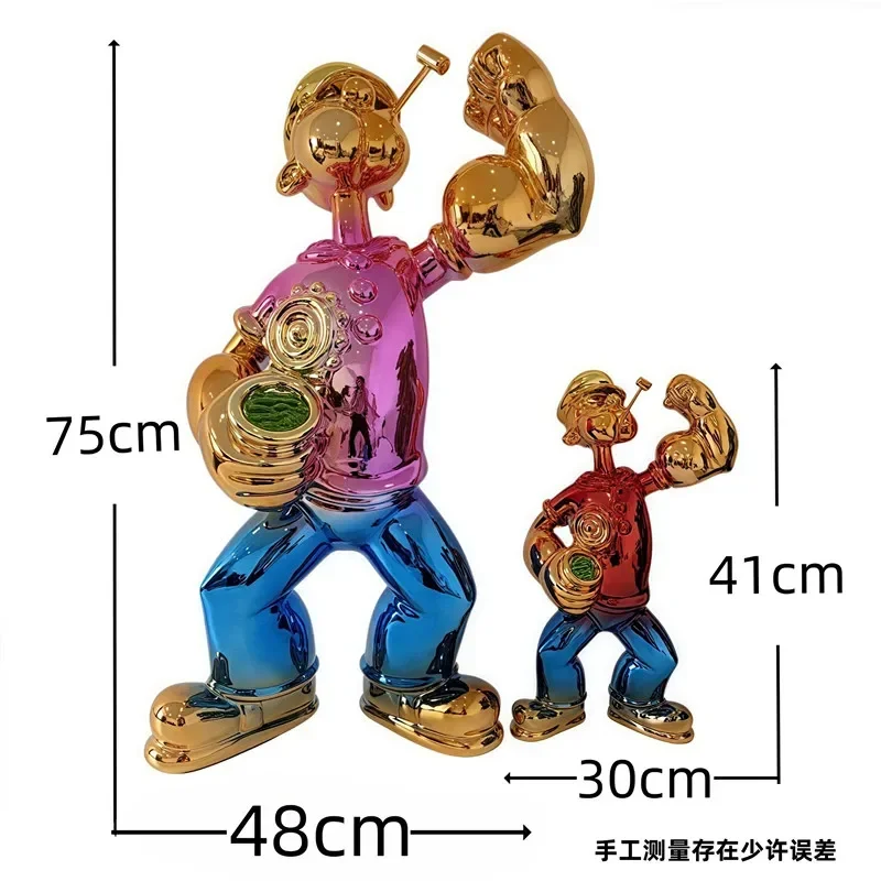 Hot Selling Sculpture Popeye Crafts Cartoon Jewelry Entrance TV Cabinet Creative Home Furnishing Company Ornament Gifts