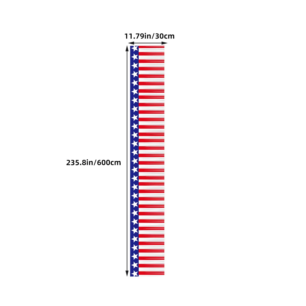 Red White Blue Pet Tinsel Fringe Garland 1Set Independence Day Patriotic Decor Adjustable Length Banner Patriotic Ornaments