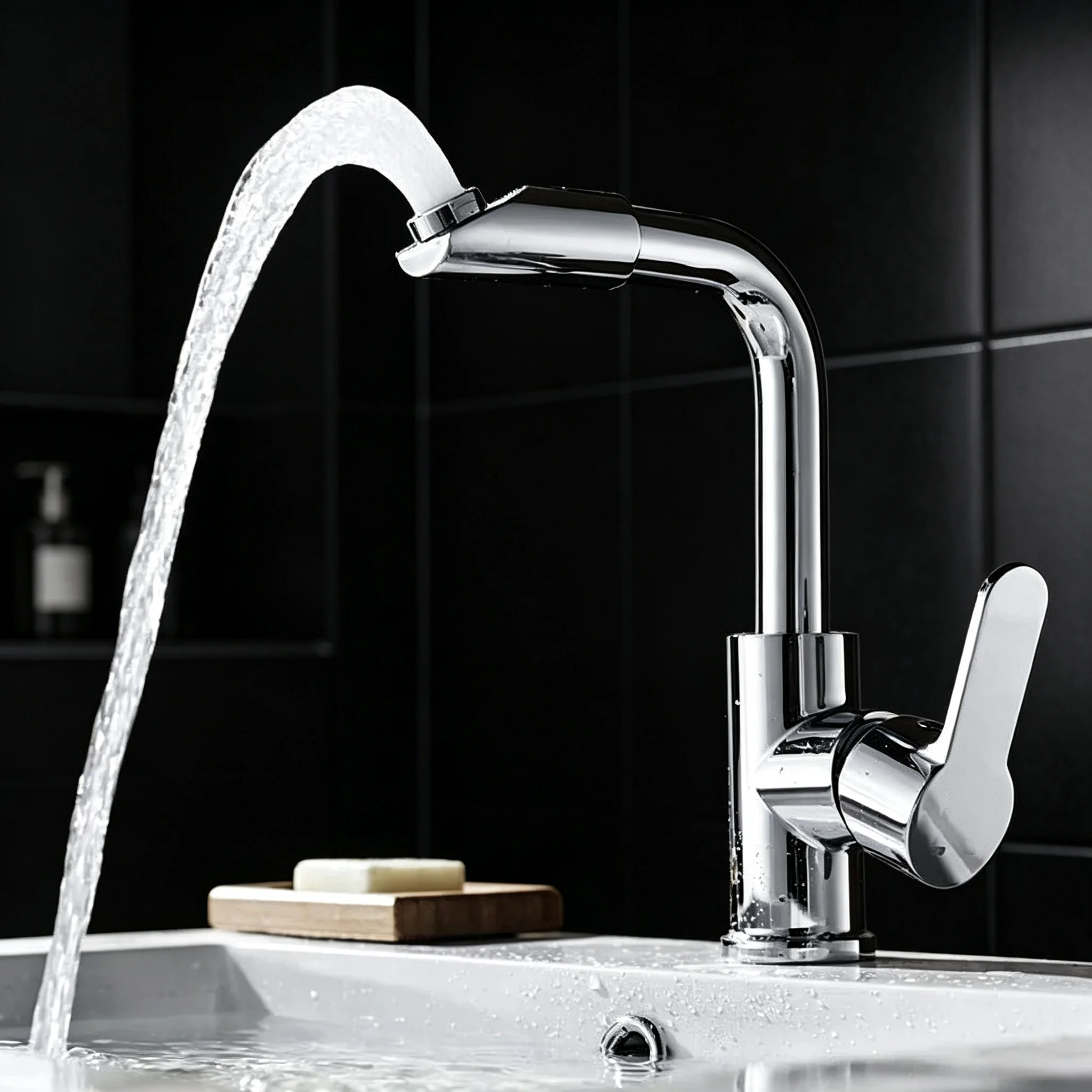 360° Swivel Bathroom Basin Faucet - Hot & Cold Mixer Tap, High-Arm Chrome Finish, Modern Rotatable Water Tap for Home & Hotel