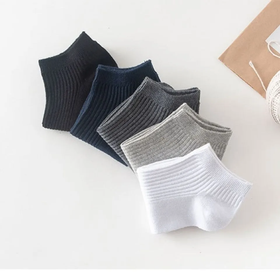 

5 Pairs 1 Lot Men Women Socks Cotton Unisex Ankle Socks 1 Pack Set Solid Color Short Cotton Low Cut Sock White Black Calcetines