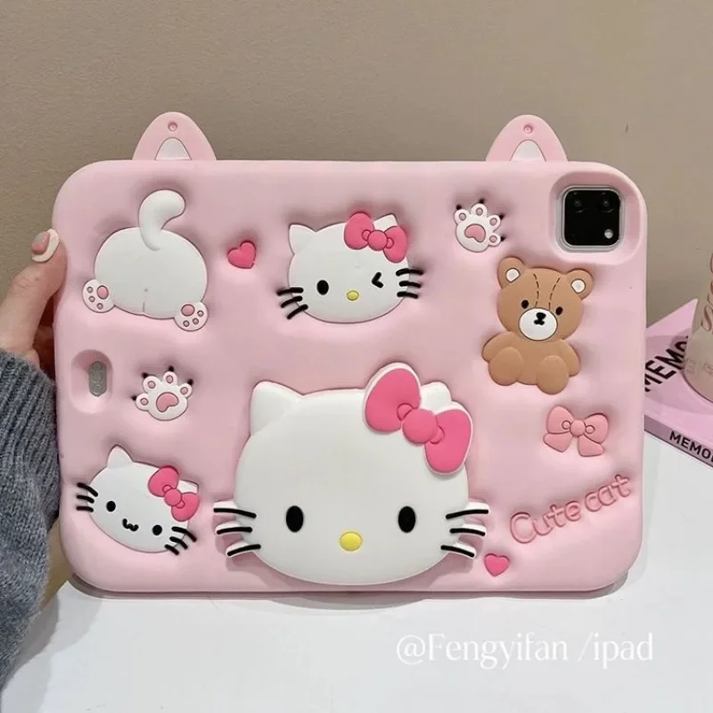 

Hello Kitty Anime Kawaii Sanrio IPad Case Suit for Apple Pro11 Cover Cute Cartoon Stand Shell Air4 5 Mini6 Gifts for Girls