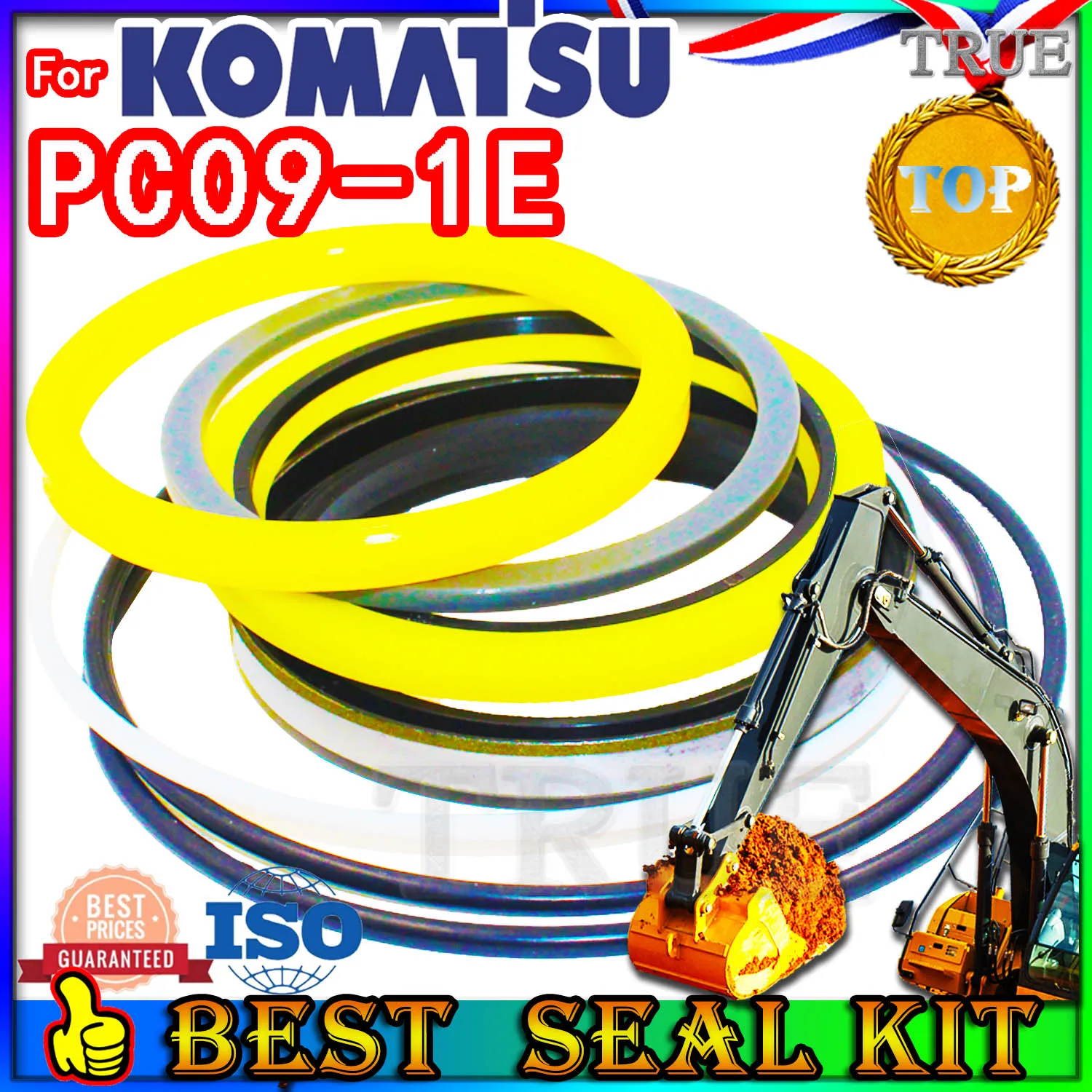 

For KOMATSU PC09-1E Oil Seal Repair Kit Boom Arm Bucket Excavator Hydraulic Cylinder PC09 1E gearbox Mojing Fluoro rubber Main