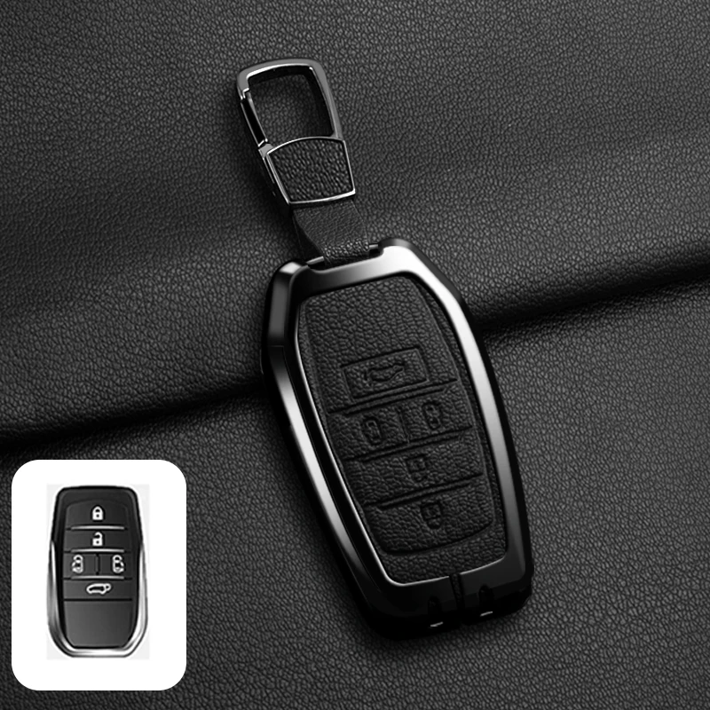 Passende Schlüsselhülle aus Zinklegierung und Leder für Toyota CHR Hilux Fortuner Land Cruiser 200 Camry Corolla Crown RAV4 Highland – Detail 25