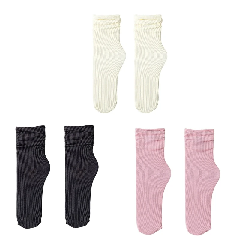 Women Men Summer Thin Cooling Socks Harajuku Ribbed Solid Color Breathable Odor Resistant Hip Hop Sport Skateboard Tube