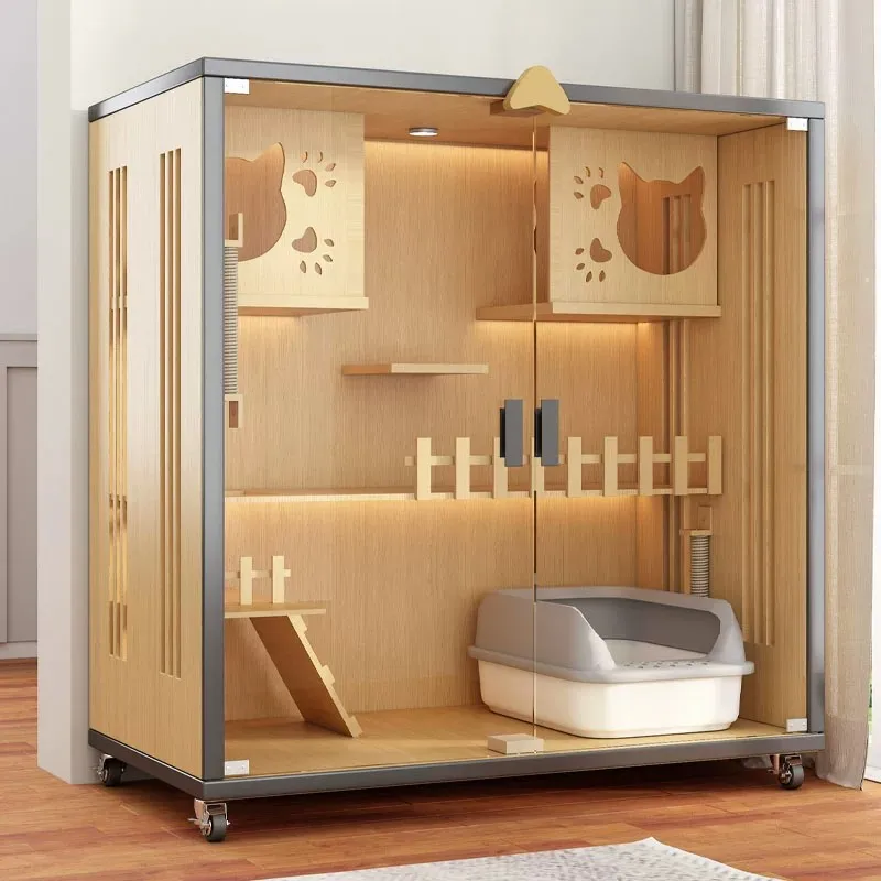 villa household indoor big nest cat toilet integrated cage large free space balcony artifact