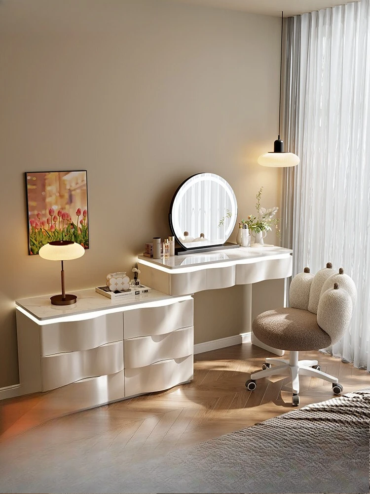 Model baru 2025, meja rias kayu solid, kamar tidur modern sederhana