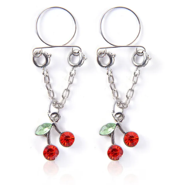1 Paar sexy Quasten-Kristall-Schmetterlings-Anhänger, gefälschter Nippelring für Frauen und Mädchen, verstellbarer künstlicher Nippel-Piercing-Körperschmuck