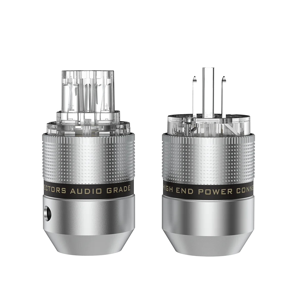 Wtyczka zasilająca Audiocrast Hi-End z miedzi, rodowanego/złoconego aluminium (US/Schuko) i żeńskie złącze IEC C13 — zdjęcie produktu 5