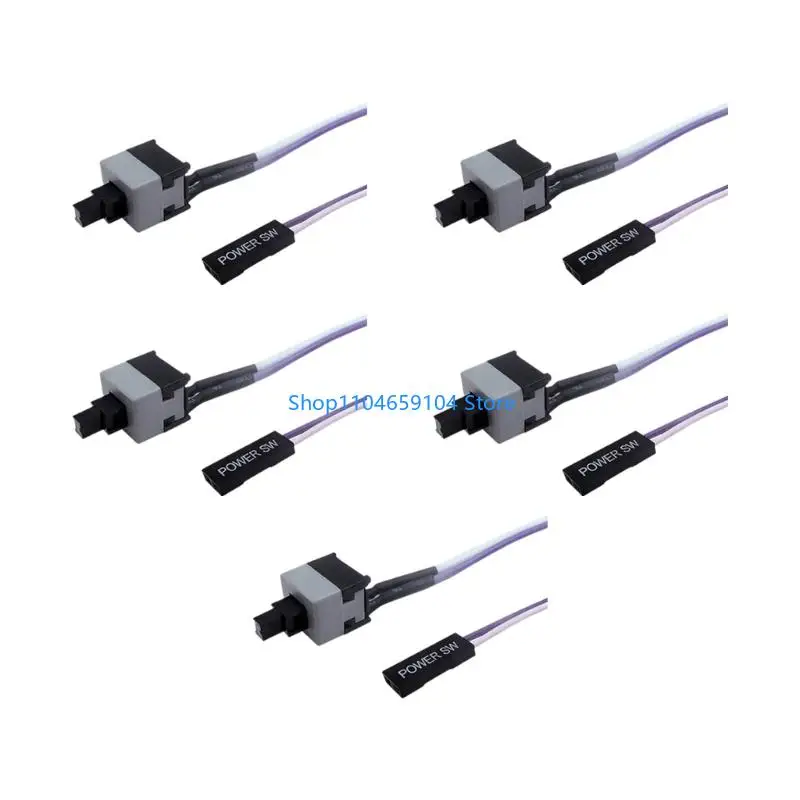 5pieces19.69in Computer Power Switcher Wire For PC ATXs Motherboards Case