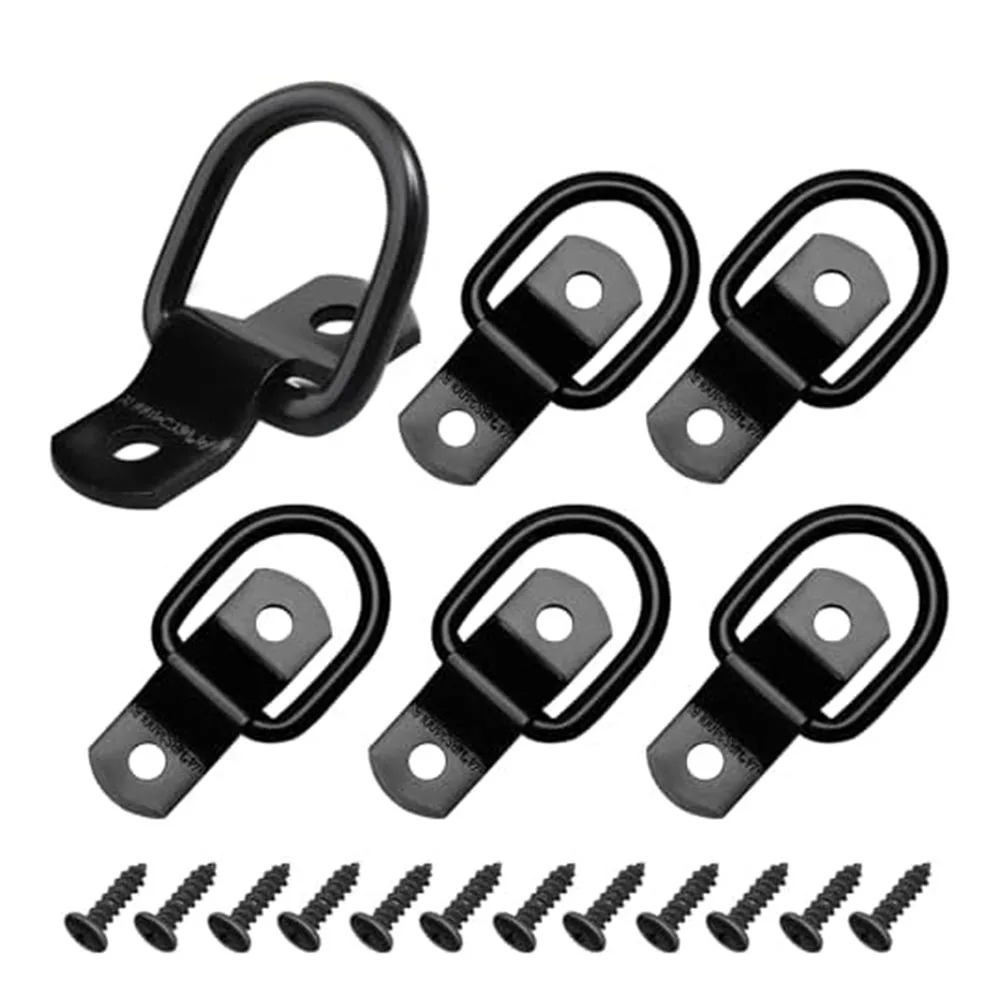 6pcs D-Ring Tie Downs Anchors Lashing Rings, With Screws For Truck Boat Cars New For Durable Construction Easy Installation