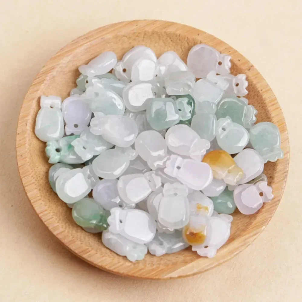 

Price Direct Sales Myanmar Jadeite A Goods Money Bag Ice Glutinous Jadeite Money Bag Loose Parts DIY Handmade Accessories