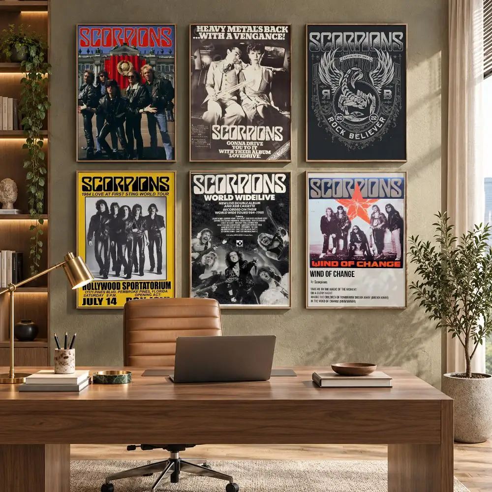 Scorpions 80s Rock Band Poster HD Waterproof Wall Decal for Study, Living Room & Garage, DIY Great Gift for Fans