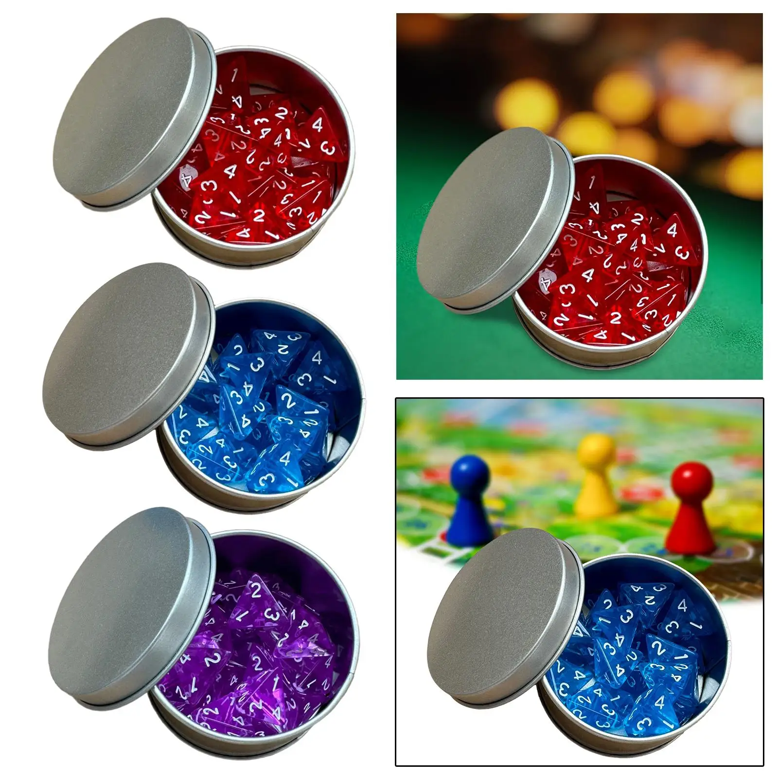 25 pezzi dadi da gioco da tavolo 20mm dadi a 4 facce per intrattenimento giocattolo gioco di ruolo giochi di famiglia riunioni feste a tema giochi da tavolo