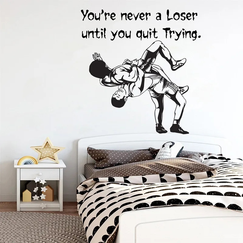 ملصقات حائط للمصارعة، ملصقات حائط مجانية للقتال في صالة الألعاب الرياضية والنادي والملاكمة في سن المراهقة للأولاد لتزيين غرفة النوم، هدايا من الفينيل