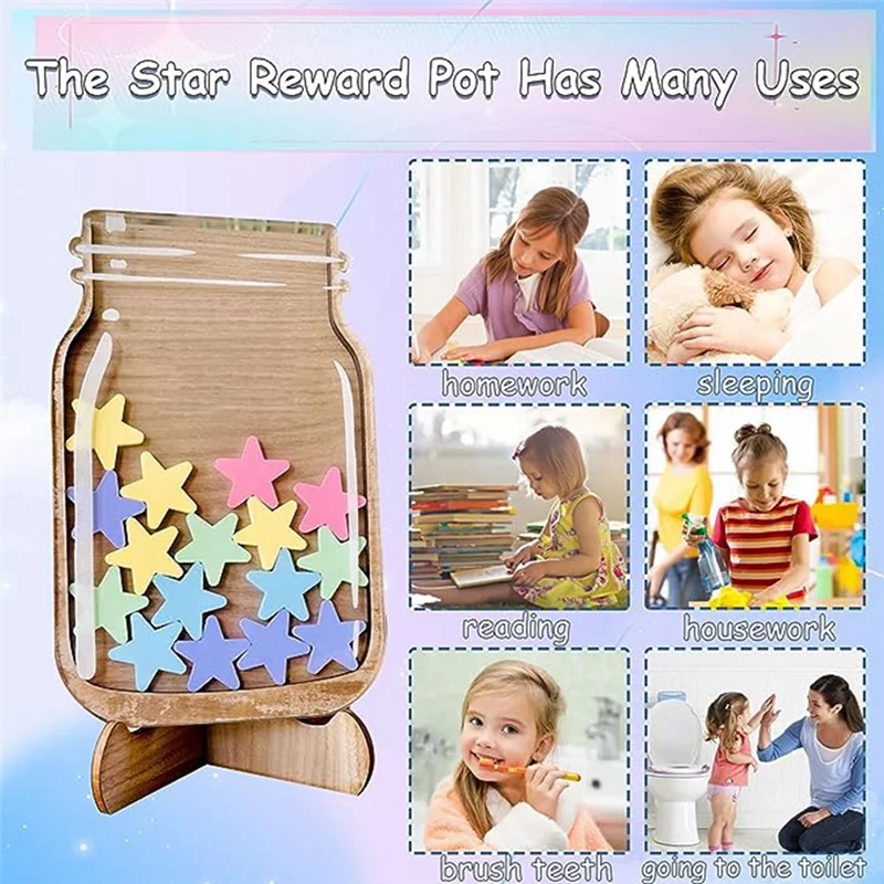 Reward Jar Set Kit For Kids With Stars Classroom Daily Training Reward Board Classroom Reward Jar Kit With Tokens Chore Chart