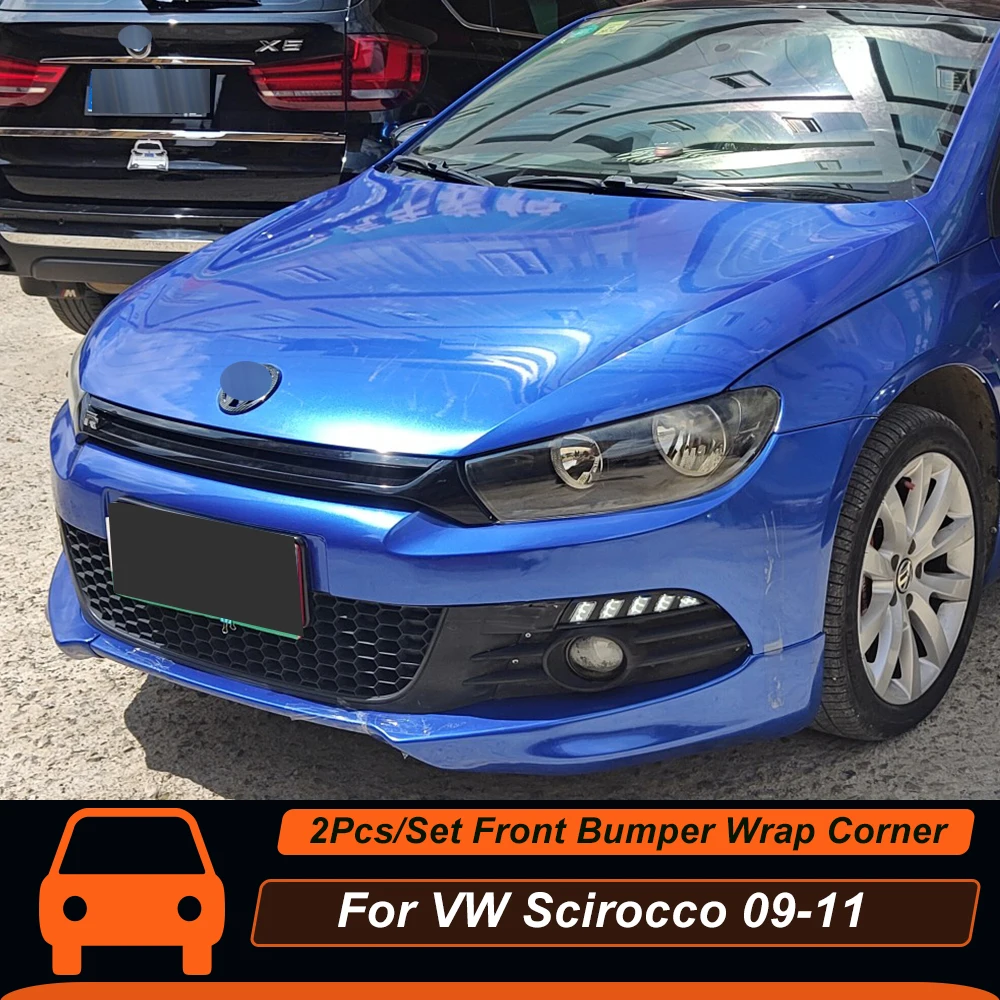 For VW Scirocco 2009 2010 2011 Car Front Bumper Wrap Angle Protection Corner Guard External Modification Body Kit Accessories