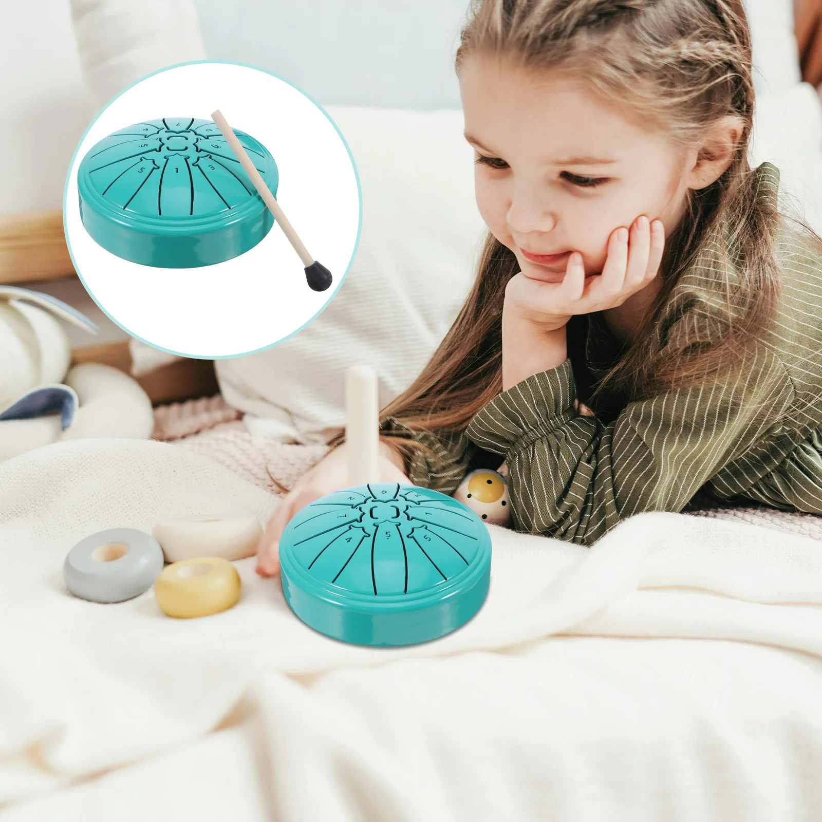 

Rain Drum Steel 4 Inch Mini Tongue Drum Portable Music Instrument for Outdoor Garden Relaxation Percussion Instruments