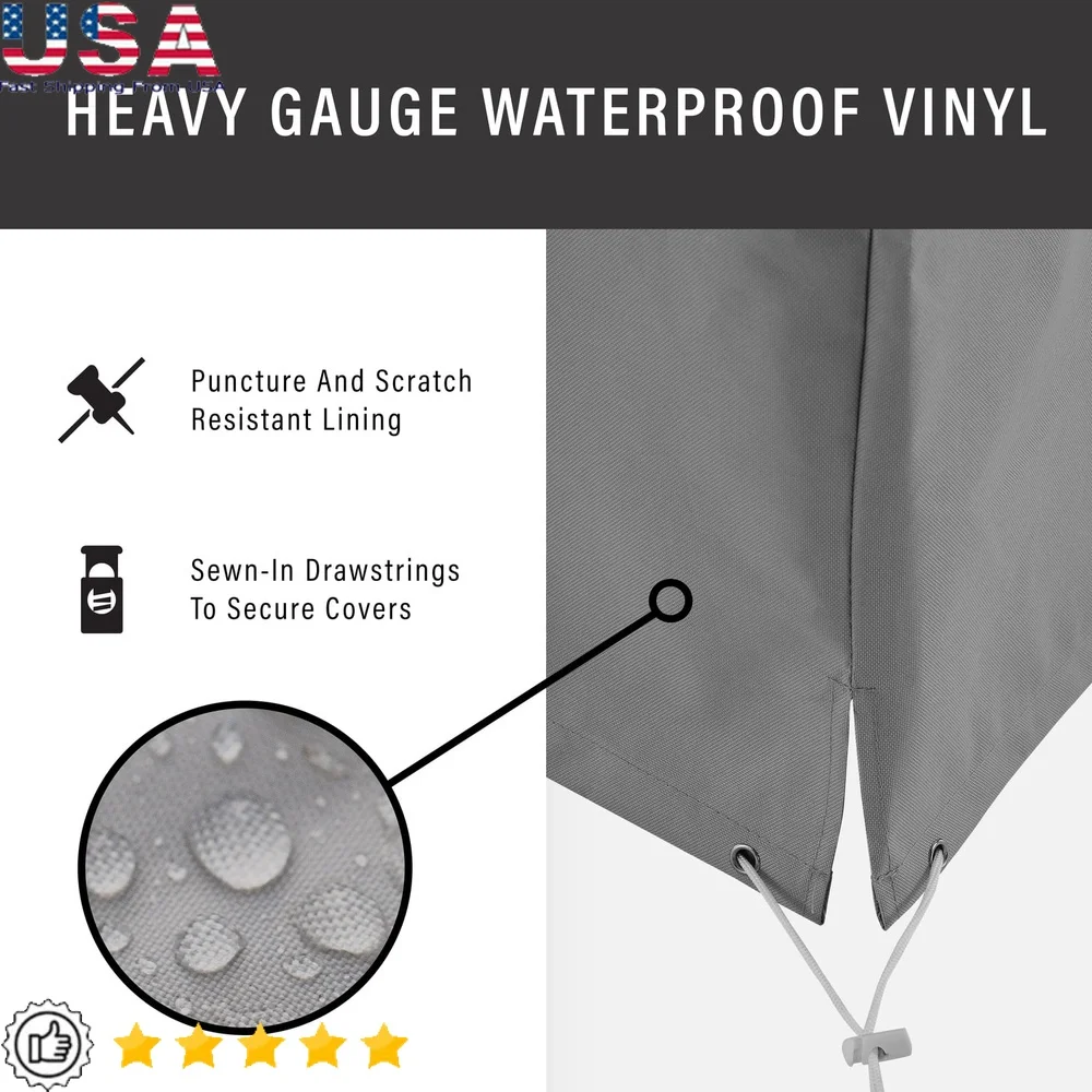 

Outdoor Polyester Fabric Side Table Cover Waterproof Heavy Gauge Vinyl Protection Patio Furniture Weather Resistant Custom Fit