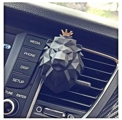 Car Perfume Air Freshener Creative Diffuser Stone Lion Head Shape Air Conditioning Outlet Perfume Clip Car Interior Accessories