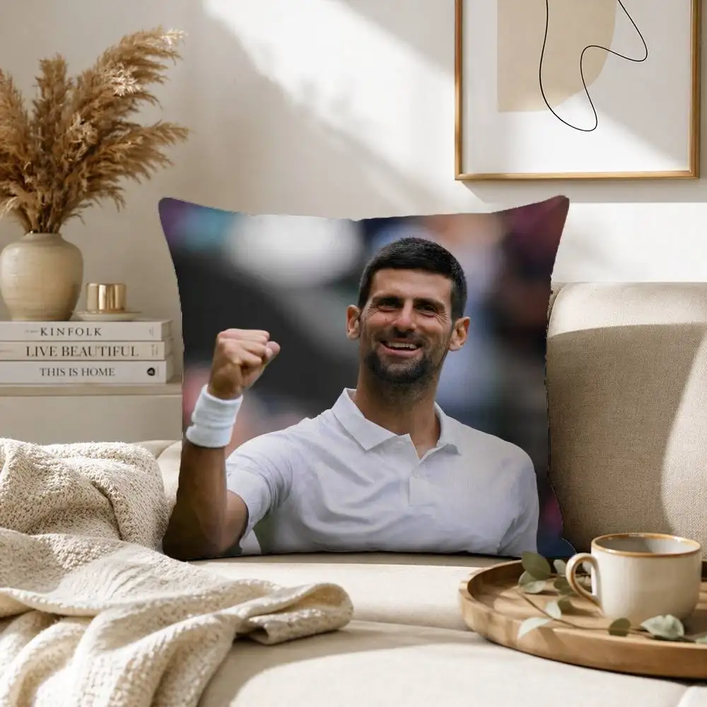 N-Novak Tennis Legend D-Djokovic Pillow Case for Sofa Living Room Home office Decor Protective Cover