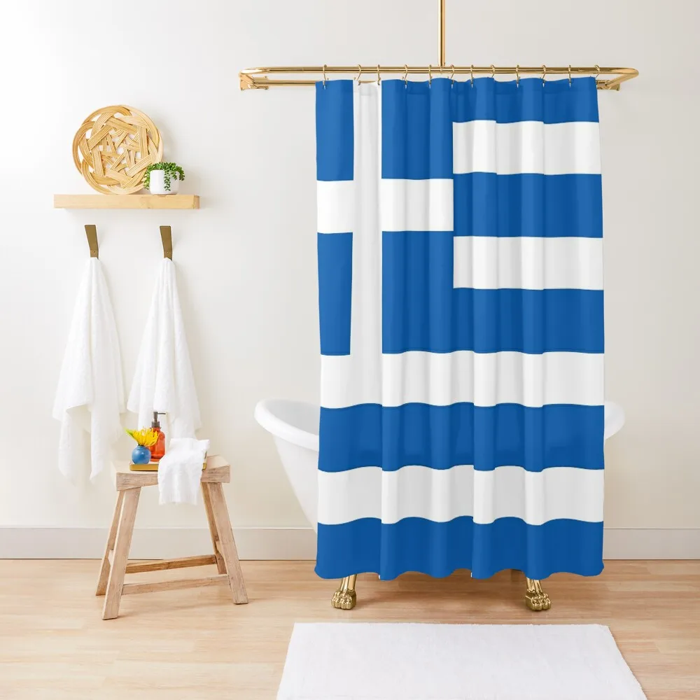 

Greek Flag National Flag of Greece Shower Curtain Waterproof Bathroom Shower Curtain Curtain For Bathroom Shower