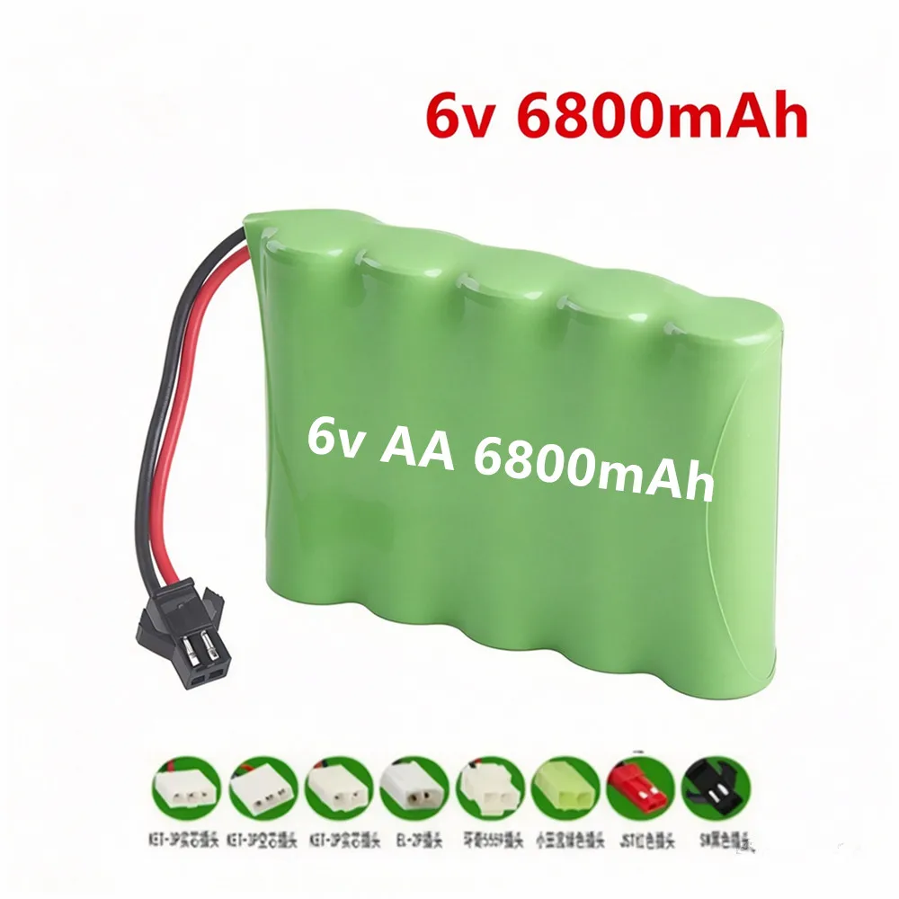Upgrade 6v 6800mah NiMH Battery For Rc Toys Cars Tank Truck Robots Guns Boats AA Ni-MH 6v Rechargeable Battery Pack 3500mAh