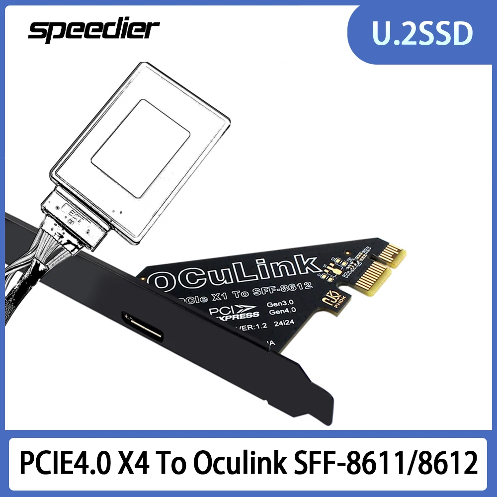 

Карта расширения PCIe 4.0 X1/X4 к Oculink SFF8611 и 8612, внешняя карта расширения для Sff-8639 U.2 SSD, внешняя видеокарта
