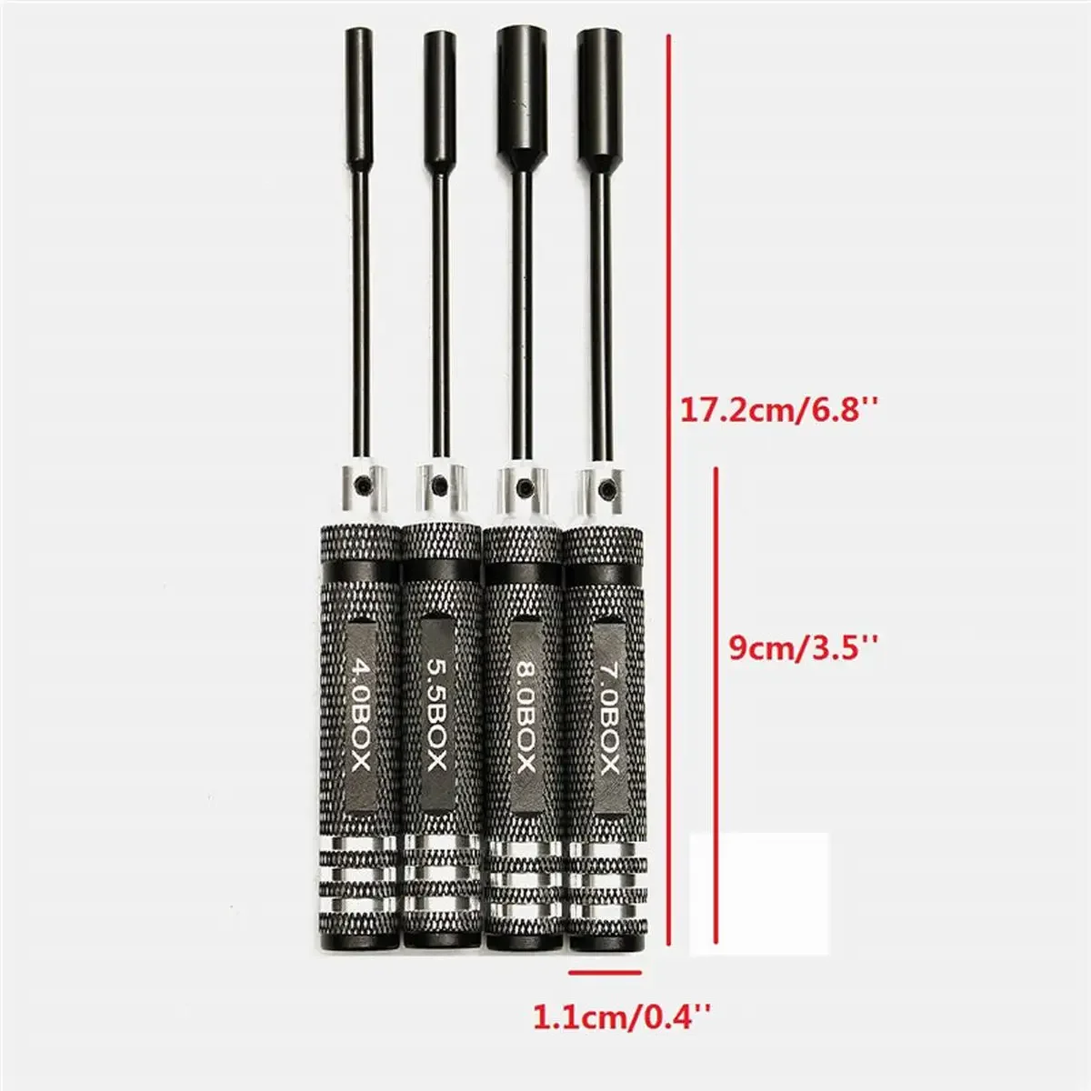 Herramientas de bricolaje RC, juego de llaves de destornillador de tripulación de 4,0mm, 5,5mm, 7,0mm y 8,0mm, juego de destornilladores con llave hexagonal para RC, reparación DIY, barco, coche, Quadcopter