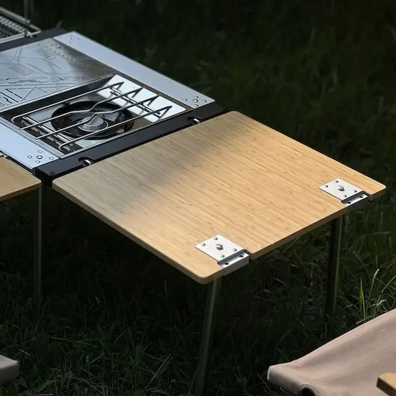 Camping IGT Table Bamboo Extension Board Camping Table 2/3/4 Unit Extension Plate IGT Outdoor Kitchen System