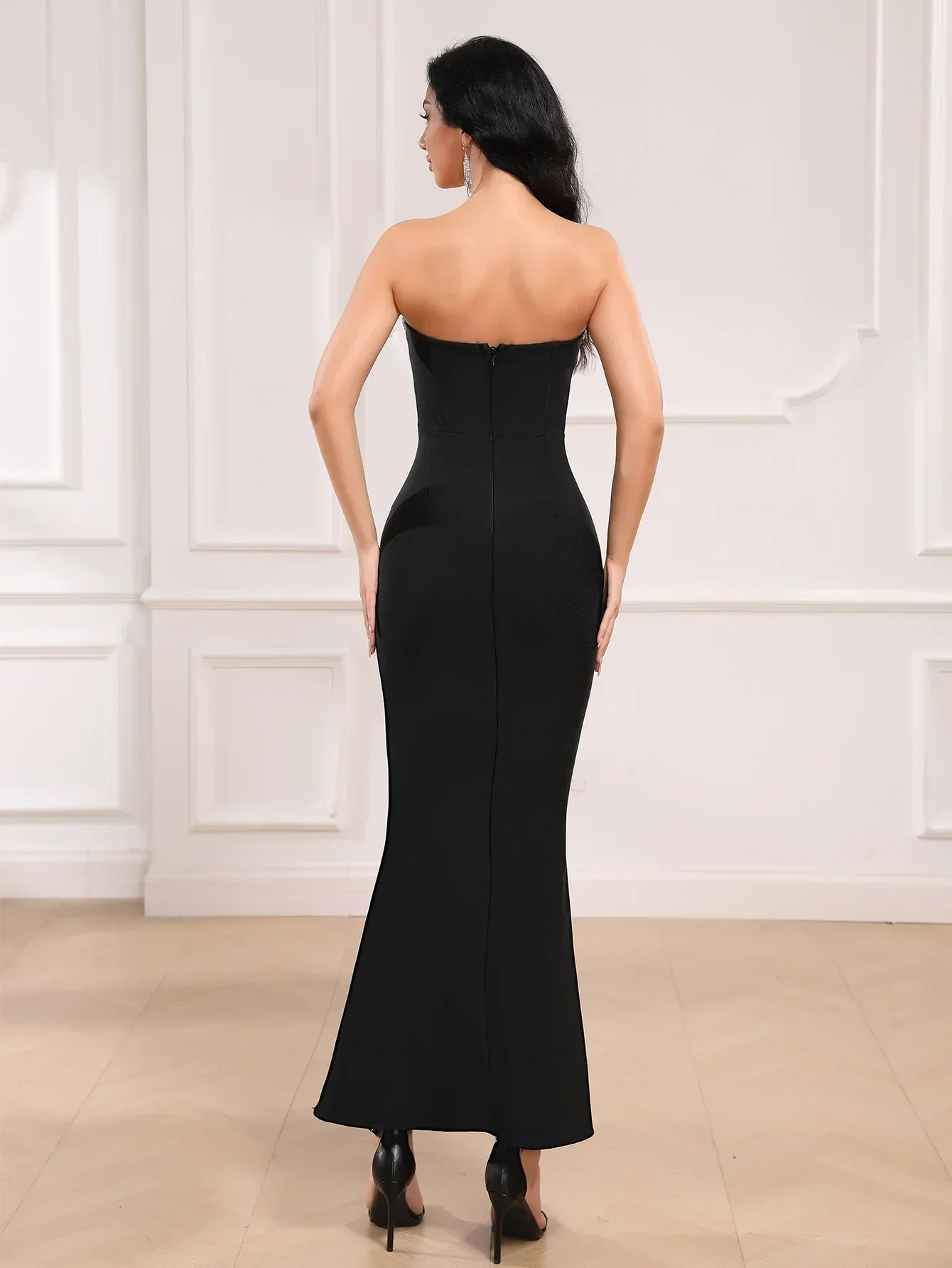 Women\'s Bandage Dress 2024 Long Bandage Dress Rhinestone Bandage Dress Star Banquet Cocktail Dance Elegant Evening Dress