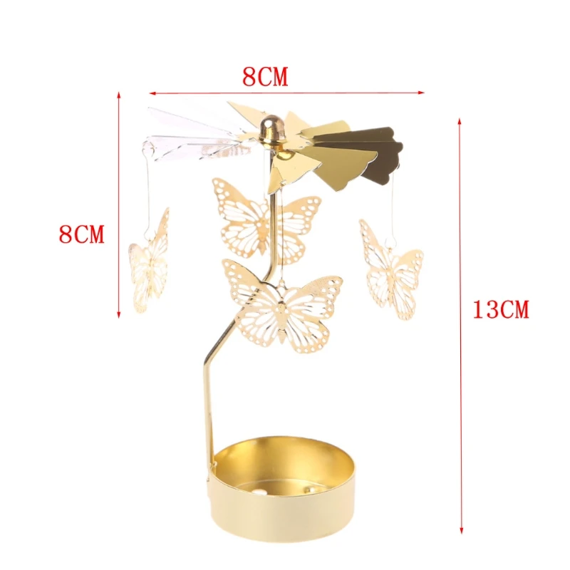 Spinning Rotary Carousel Tea Light Candle Holder Stand Light Gift Wedding Decor