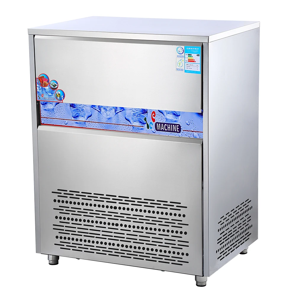 

Коммерческий льдогенератор 120 кг, машина для изготовления кубиков льда, машина для изготовления льда из нержавеющей стали для бизнеса