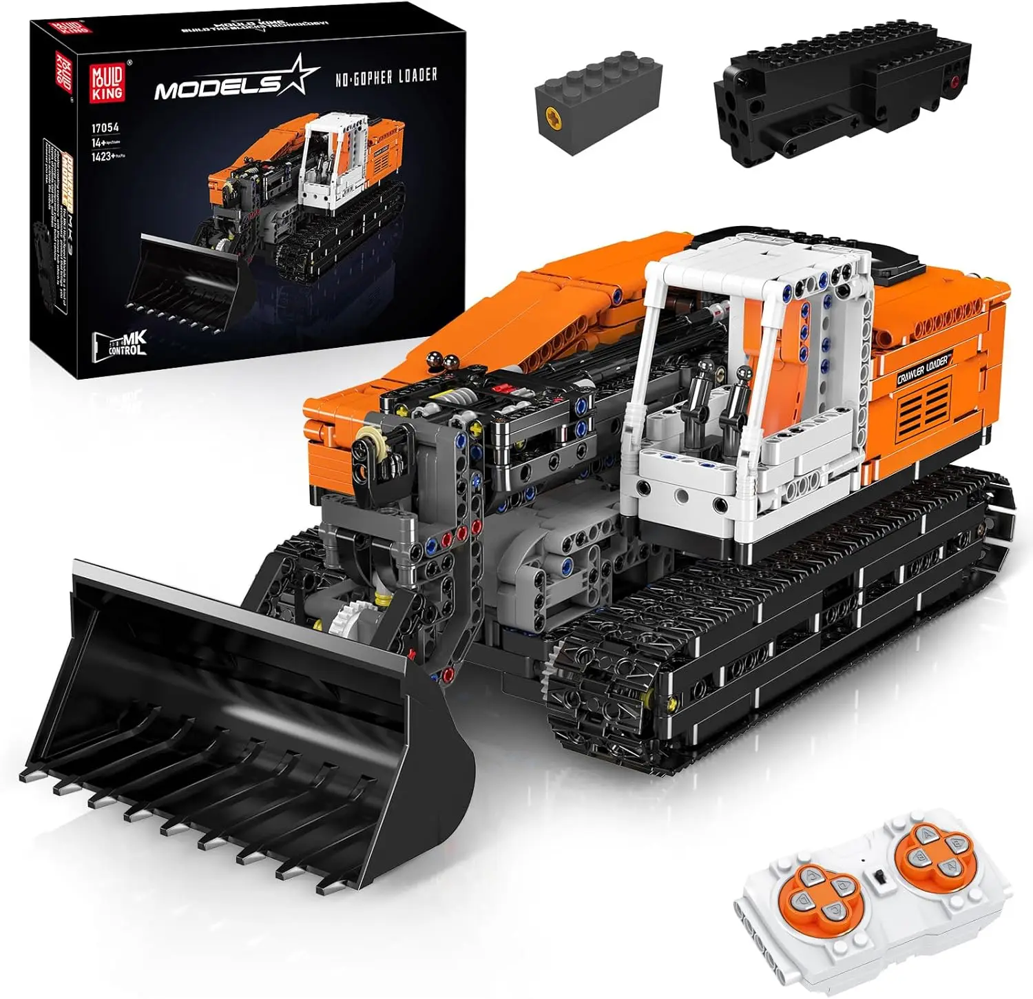 MOULD KING 17054 Le chargeur à chenilles télécommandé qui réinvente le plaisir de construire pour adultes