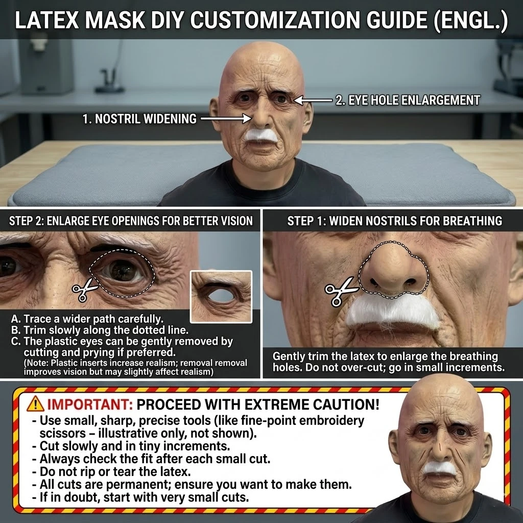 Creepy Bald Elderly Man Latex Mask Realistic Grandpa Face Cosplay Costume Halloween Party Mask Theater Stage Prank Prop view 5
