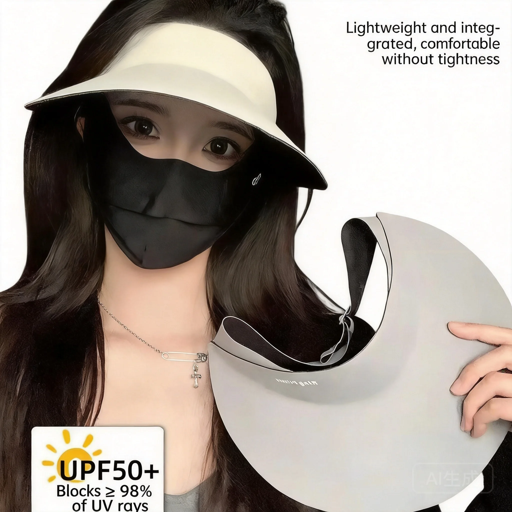 100% Cotton Seamless No Trace Empty Top Sun Hat Upf50+ Uv Protection Wide Brim Super Lightweight Sun Visor For Outdoor Beach Hik