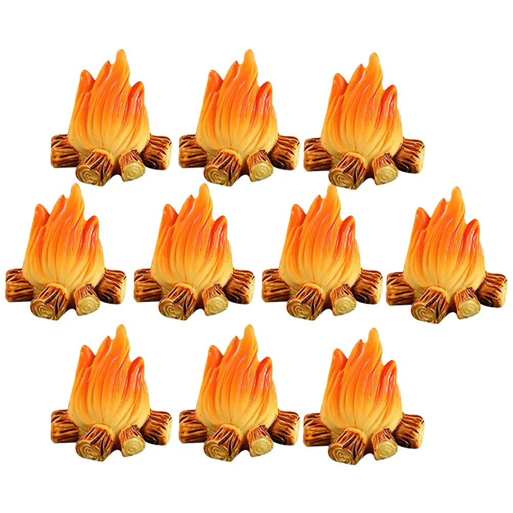 

12 Pcs Miniature Bonfire Ornaments Micro House Campfire Smokeless Patio