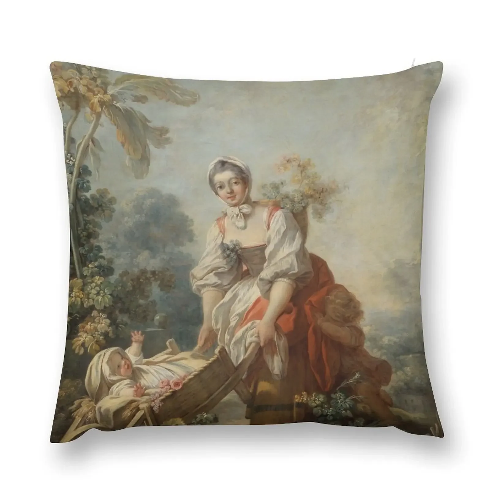 The Joys of Motherhood - Jean-Honoré Fragonard Throw Pillow Decorative Sofa Cushions Pillowcase pillows decor home pillow