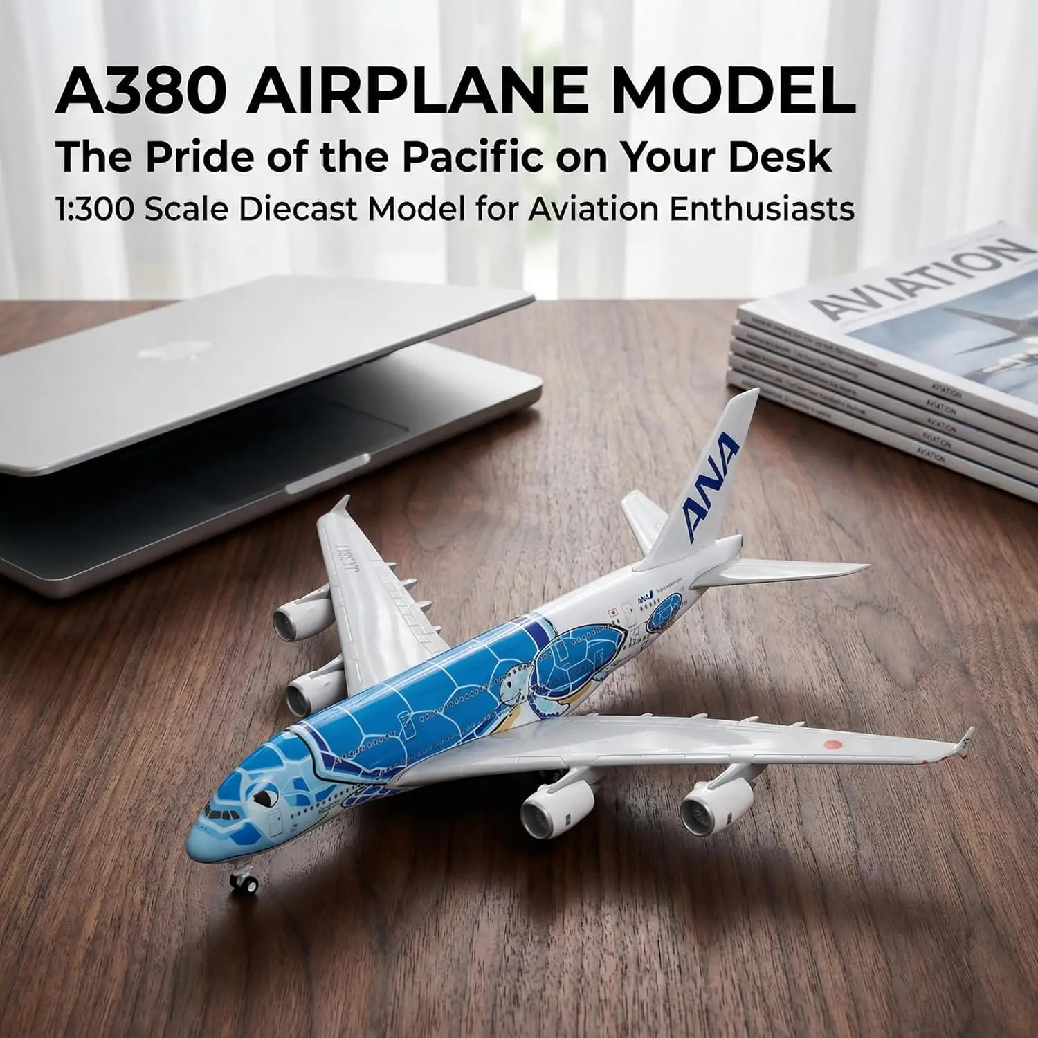 

Металлическая литая модель самолета ANA A380 (20 см, масштаб 1:300) с подставкой для подарков или коллекции авиамоделей