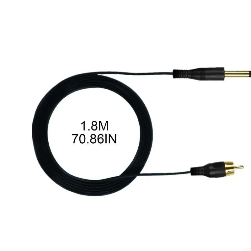 55kc وشم مقطع سلك 6.35mm مونو إلى RCA Connector Line Cable Soft-TPE 1.8m 5.9ft OD2.2 لآلة الوشم