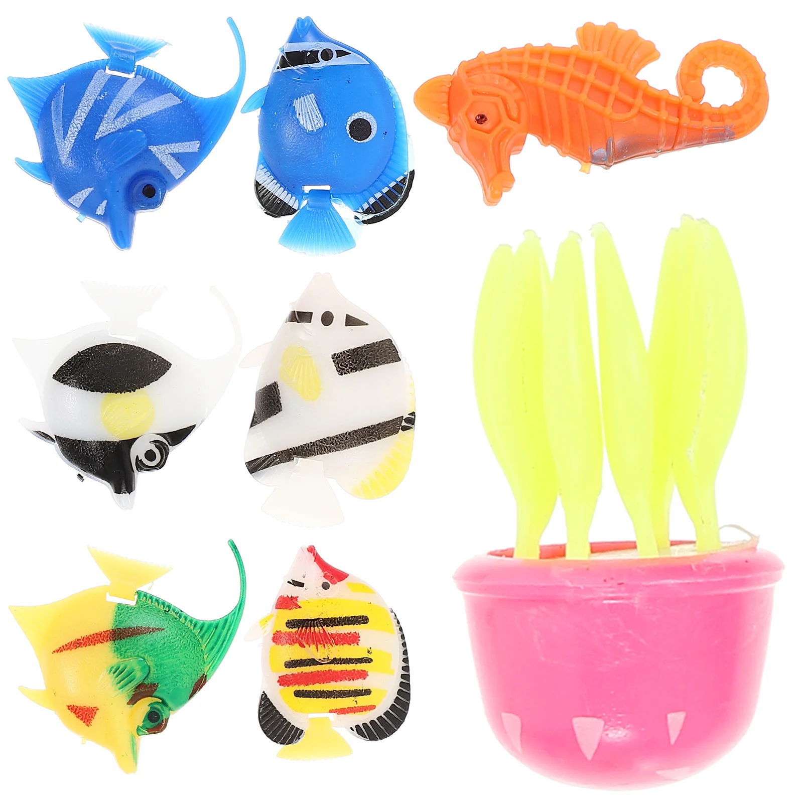 

8pcs Fish Tank Decorations Plastic Mini Animals Lifelike Model Moving Ornament Aquarium Home Office Pet Supplies