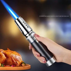 1300℃ Spray Gun Turbo Metal Jet Blue Flame Butane Gas Lighter Kitchen Cooking Smoking Accessories Windproof BBQ Cigar Lighters