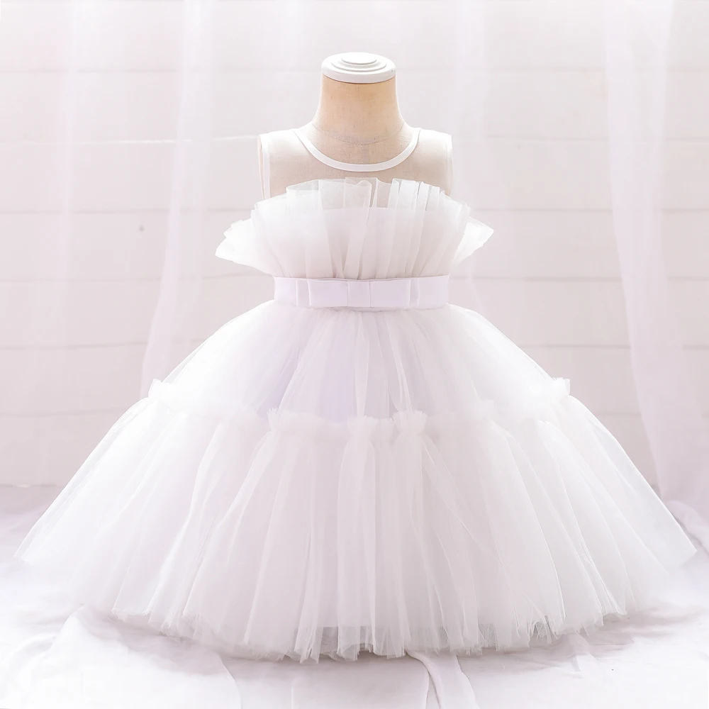 2022 Baby Dress For Girls Kids Wedding Bridesmaid Dresses Toddler Tulle Birthday Princess Party Dress Infant Outfits Vestidos